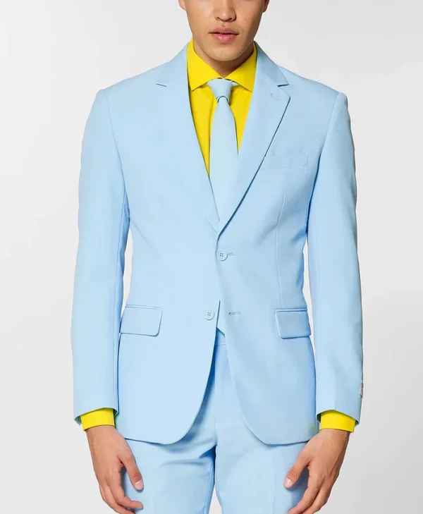 Mens Stylish Cool Blue 2 Piece Suit