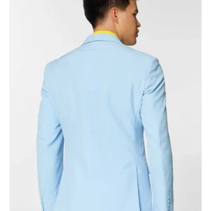 Mens Stylish Cool Blue 2 Piece Suit Back