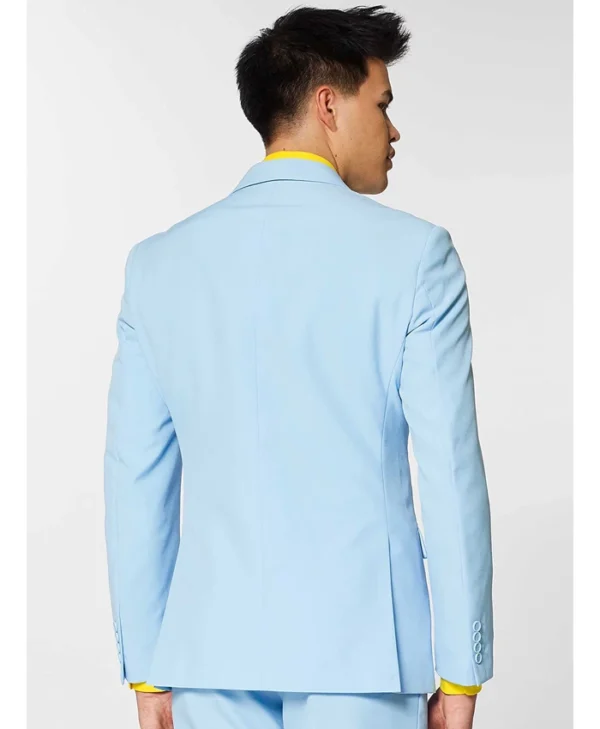 Mens Stylish Cool Blue 2 Piece Suit Back