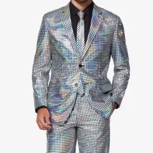 Mens Stylish Discoballer 2 Piece Party Suit Stand Up