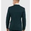 Mens Stylish Green Blain Slim Suit Jacket Back