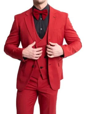 Mens Stylish Red Wedding Tuxedo Suit