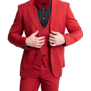 Mens Stylish Red Wedding Tuxedo Suit
