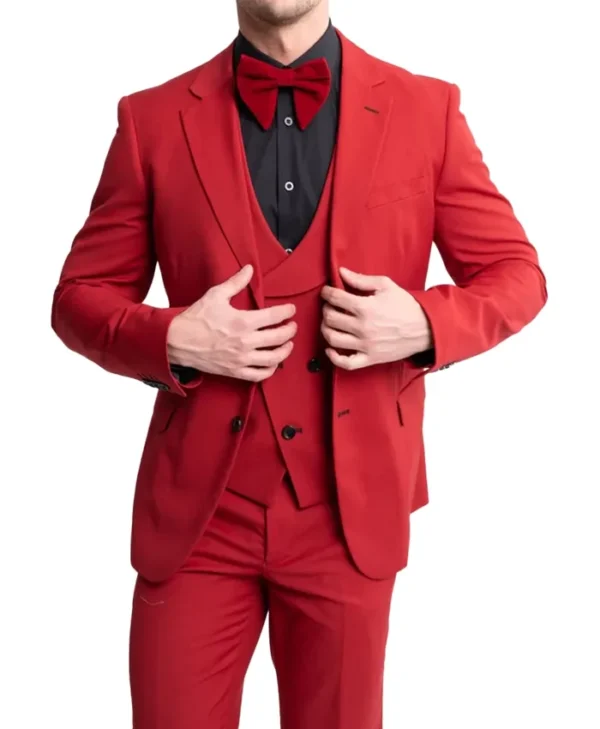 Mens Stylish Red Wedding Tuxedo Suit