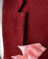 Mens Stylish Red Yellow Corduroy Suit Collar