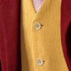 Mens Stylish Red Yellow Corduroy Suit Vest