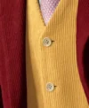 Mens Stylish Red Yellow Corduroy Suit Vest
