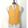 Mens Stylish Red Yellow Corduroy Suit Yellow Vest