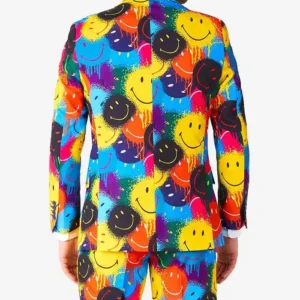 Mens Stylish Smiley® Drip Two Piece Suit Back
