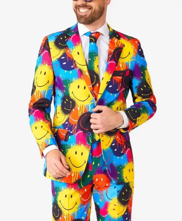 Mens Stylish Smiley® Drip Two Piece Suit