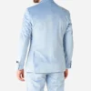 Mens Stylish Vintage Blue Velvet Suit Back