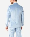 Mens Stylish Vintage Blue Velvet Suit Back