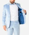 Mens Stylish Vintage Blue Velvet Suit Closure