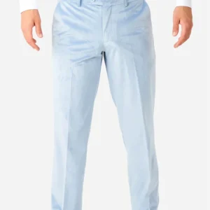 Mens Stylish Vintage Blue Velvet Suit Trouser