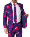 Mens Suitmeister Retro Neon Navy Suit Style