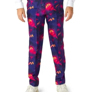 Mens Suitmeister Retro Neon Navy Suit Trouser