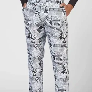Mens Textile Telegraph Printed 2 Piece Suit Pant