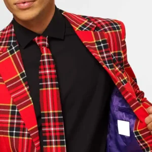 Mens The Lumberjack Red 2 Piece Suit Closure