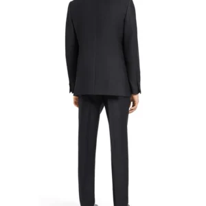 Mens Trendy Black Milano Wool Suit Back