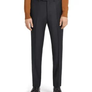 Mens Trendy Black Milano Wool Suit Trouser