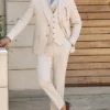 Mens Trendy Cream Color Slim Fit Suit Style