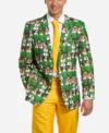Mens Trendy Elf™ Printed Green And Yellow Suit