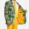Mens Trendy Elf™ Printed Green And Yellow Suit Closure