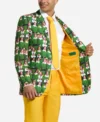 Mens Trendy Elf™ Printed Green And Yellow Suit Closure
