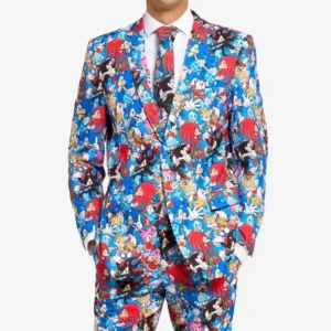 Mens Trendy Sonic the Hedgehog Printed Suit Main