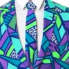 Mens Trendy The Le Tootski Neon Rave Suit Collar