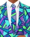 Mens Trendy The Le Tootski Neon Rave Suit Collar