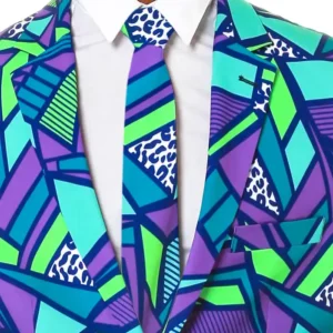 Mens Trendy The Le Tootski Neon Rave Suit Collar