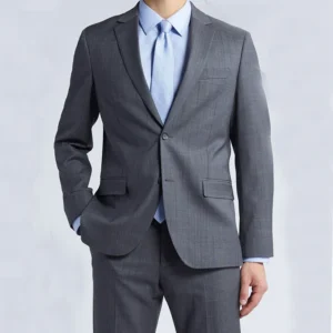 Mens Trim Fit Stretch Grey Stylish Suit