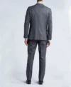 Mens Trim Fit Stretch Grey Stylish Suit Back