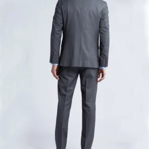 Mens Trim Fit Stretch Grey Stylish Suit Back