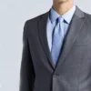 Mens Trim Fit Stretch Grey Stylish Suit Collar