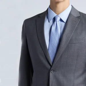 Mens Trim Fit Stretch Grey Stylish Suit Collar