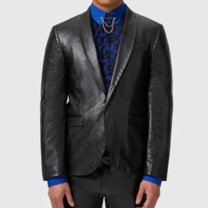 Mens Trinity Faux Leather Snakeskin Suit