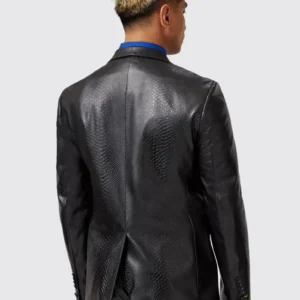 Mens Trinity Faux Leather Snakeskin Suit Back