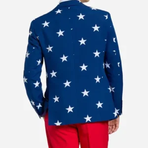 Mens Usa Stars and Stripes Formal Suit Back