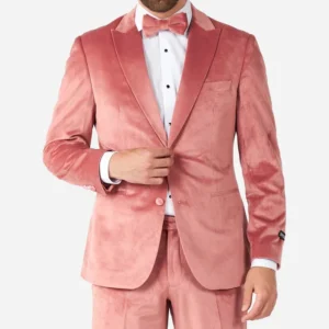 Mens Vintage Pink Velvet Tuxedo Suit