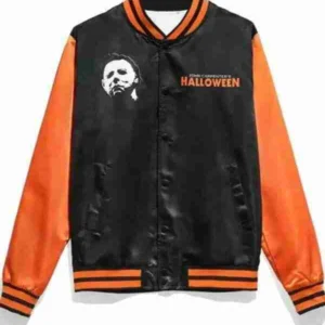Michael Myers Halloween Black and Orange Varsity Jacket