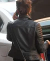 Michelle Keegan Manchester Street Style Leather Jacket For Sale