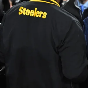 Mike Tomlin Black Steelers Jacket Back