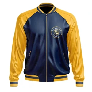 Milwaukee Brewers Leather Jacket For Sale