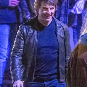 Mission Impossible 8 Tom Cruise Black Leather Jacket For Sale