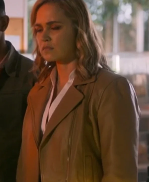 NCIS Sydney Tuuli Narkle Brown Leather Jacket Side