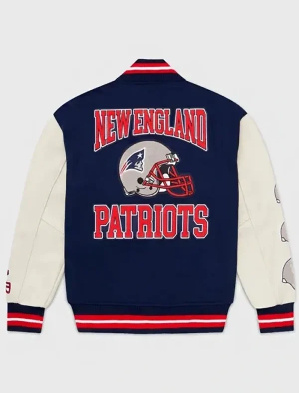New England Patriots Letterman Jacket Back