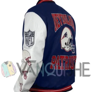 New England Patriots Letterman Varsity Jacket left back
