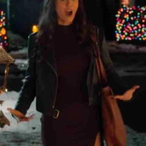 Nina Dobrev Love Hard Black Leather Jacket For Sale